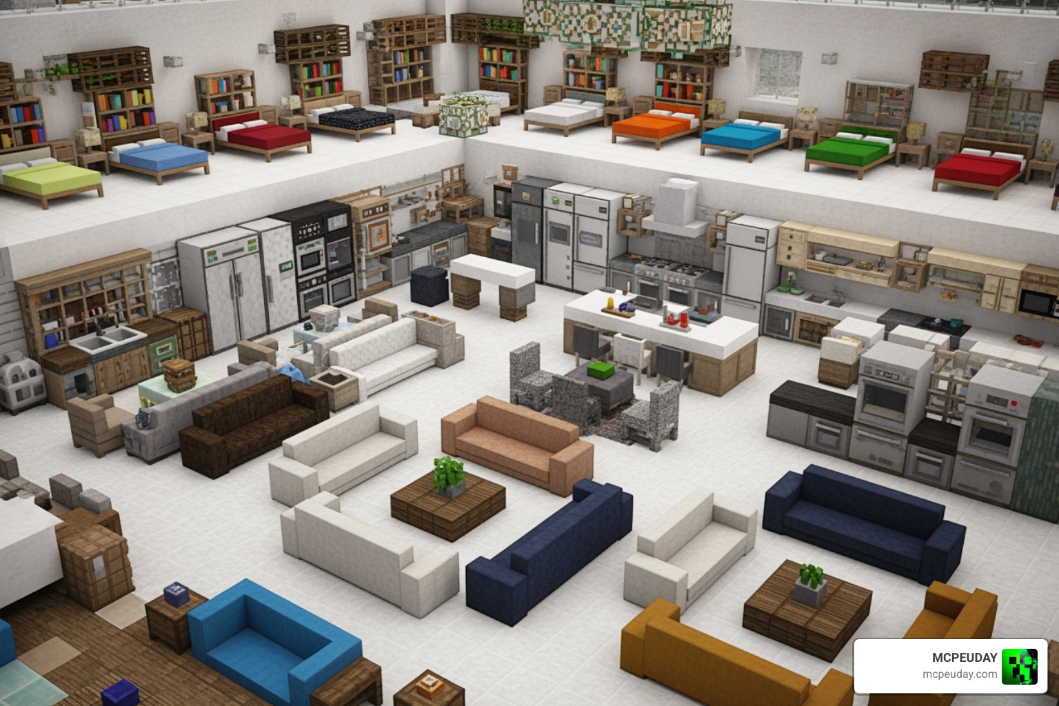 Showcase of 750+ furniture blocks and items in Minecraft