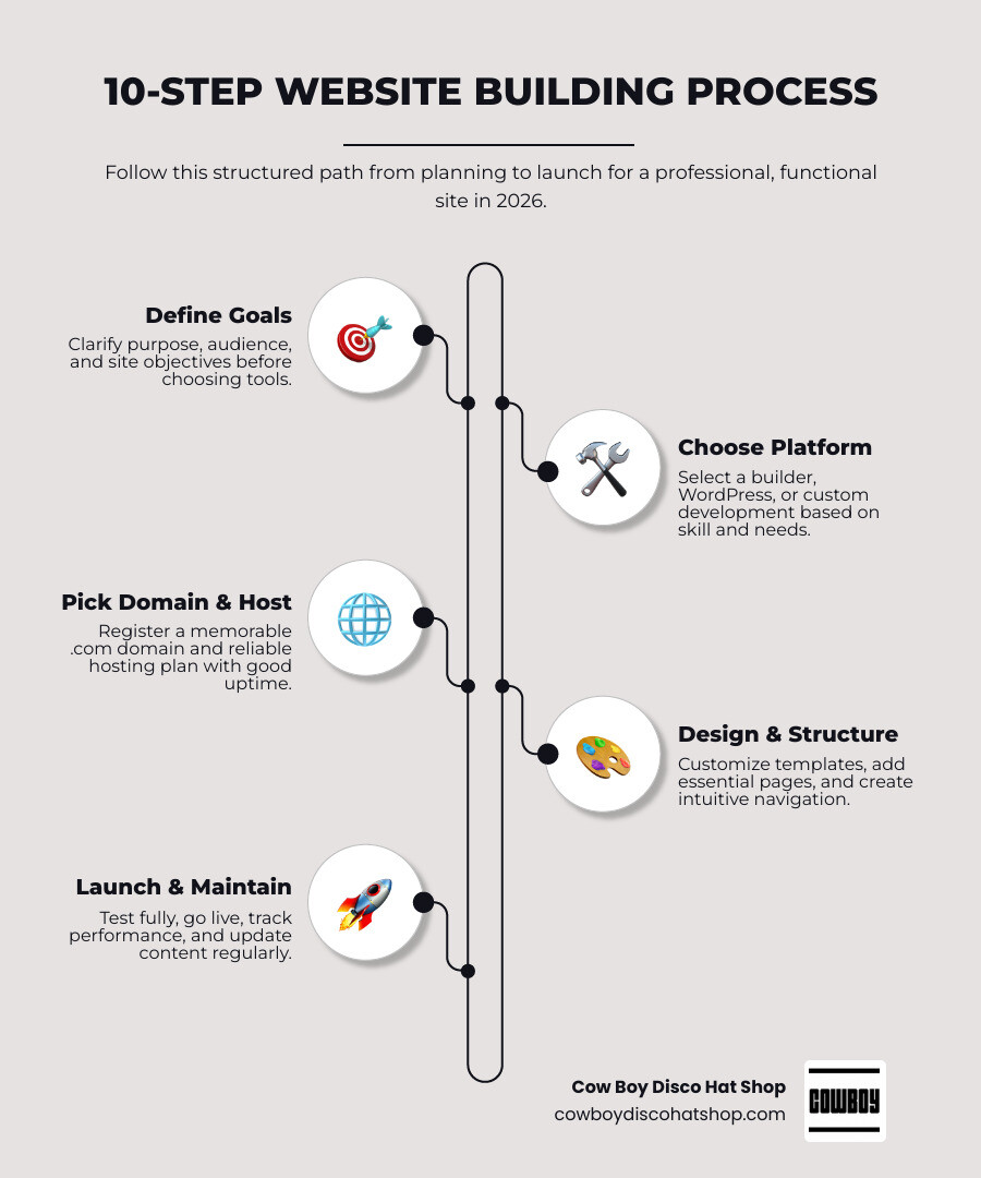 10-step website building process infographic from planning to post-launch maintenance infographic