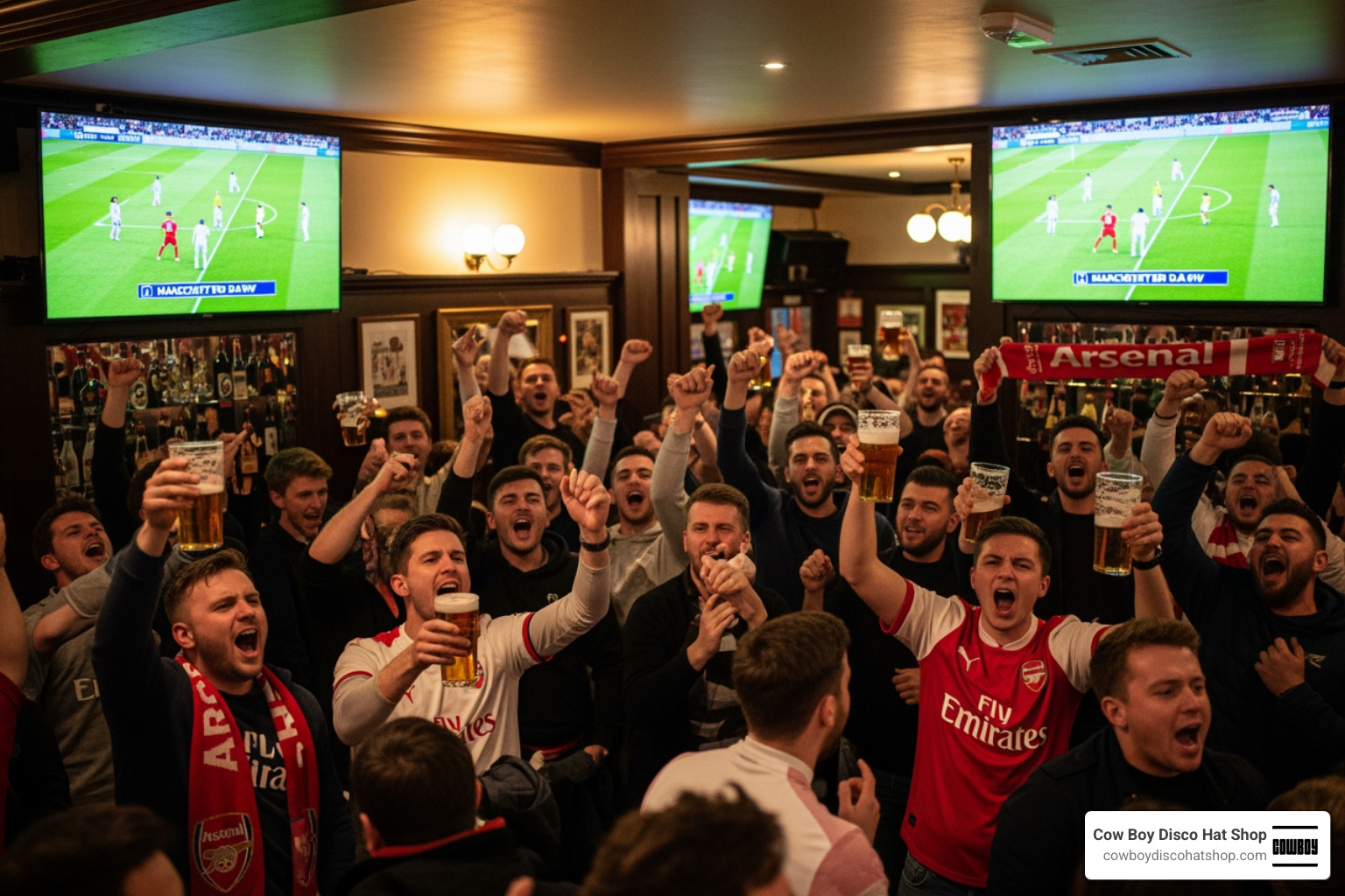 Arsenal fans celebrating in North London pubs as Manchester City draw