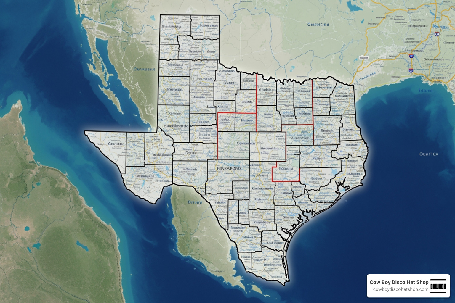 Map of Texas showing new congressional districts following redistricting