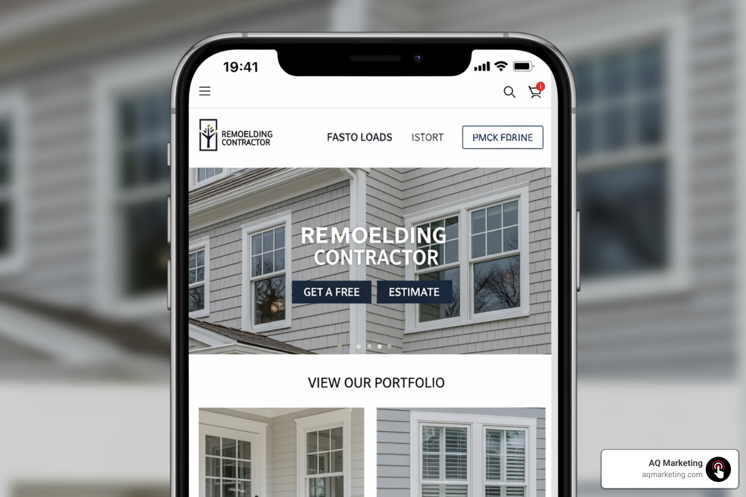 Mobile-optimized remodeling website showing fast load times and clear CTA buttons Mobile-optimized remodeling website showing fast load times and clear CTA buttons