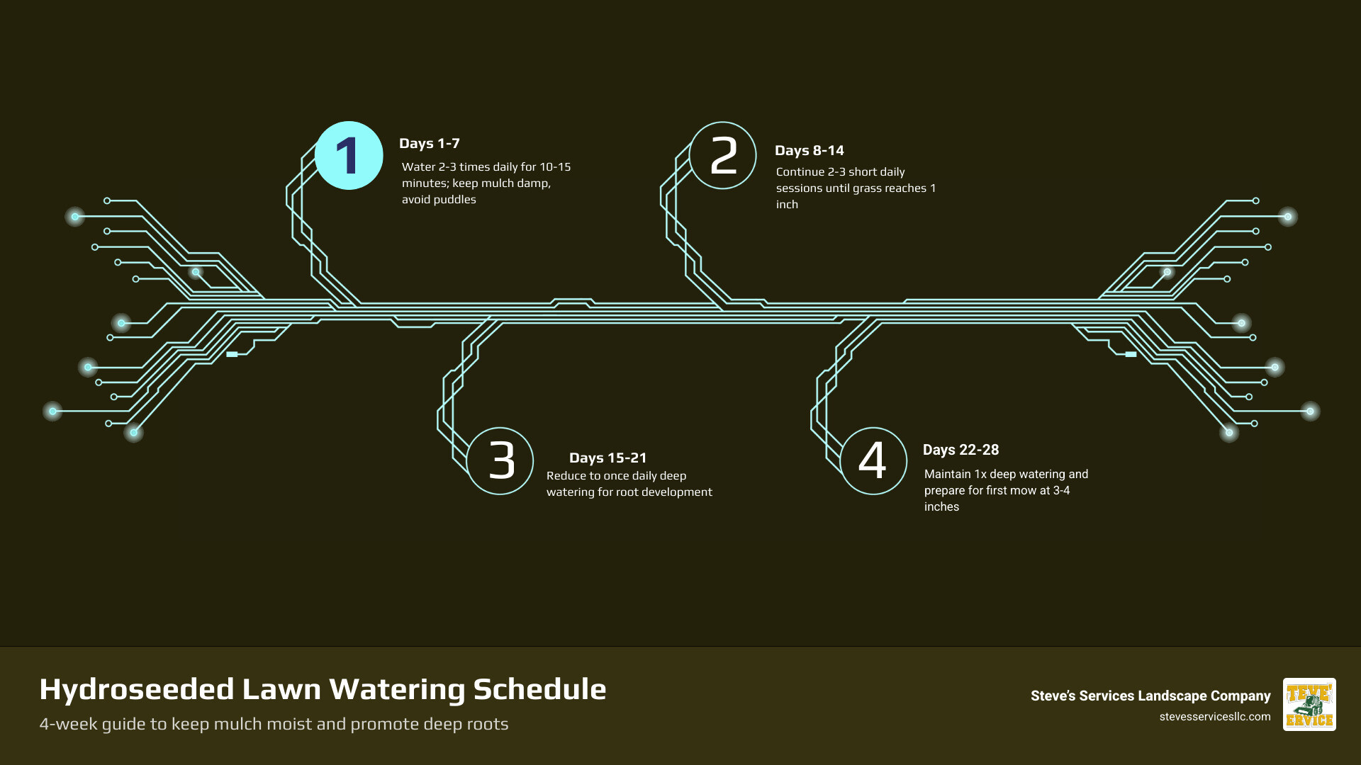 infographic showing watering frequency vs grass growth stages over 4 weeks infographic infographic showing watering frequency vs grass growth stages over 4 weeks infographic