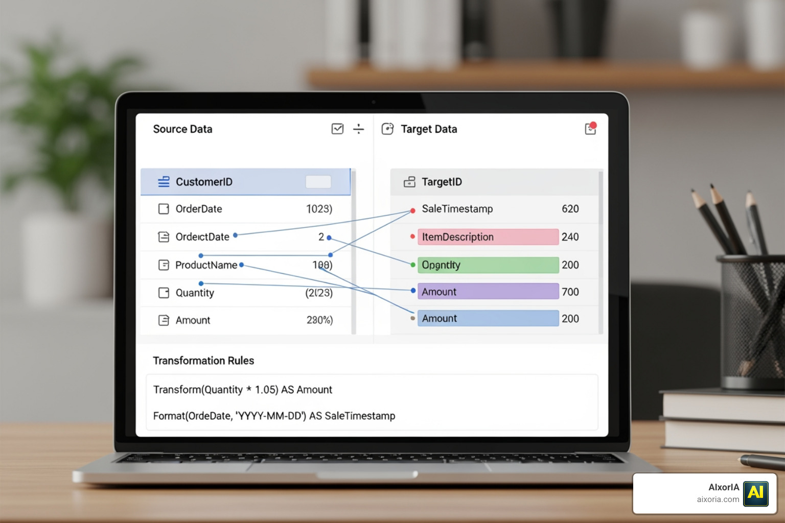 User interface for data mapping and transformation User interface for data mapping and transformation