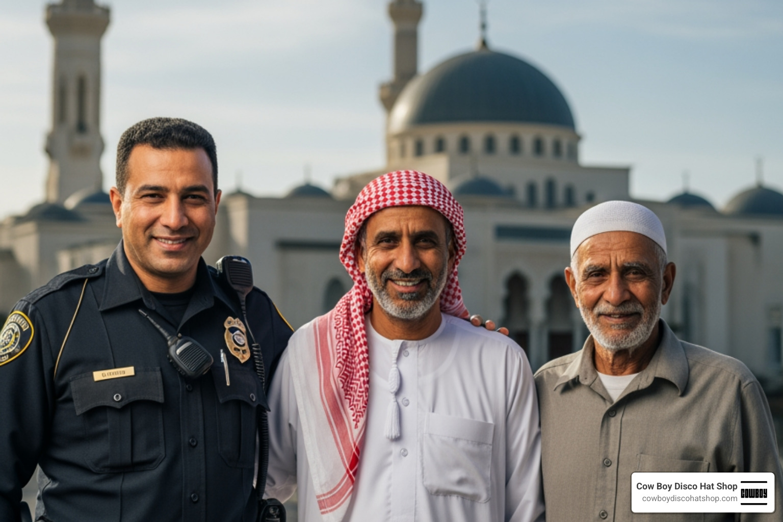 Portraits of victims Amin Abdullah, Nadir Awad, and Mansour Kaziha who were killed in the San Diego mosque shooting