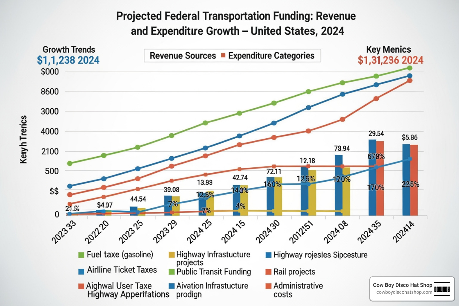 Federal transportation funding charts showing revenue and expenditure growth 2024 Federal transportation funding charts showing revenue and expenditure growth 2024