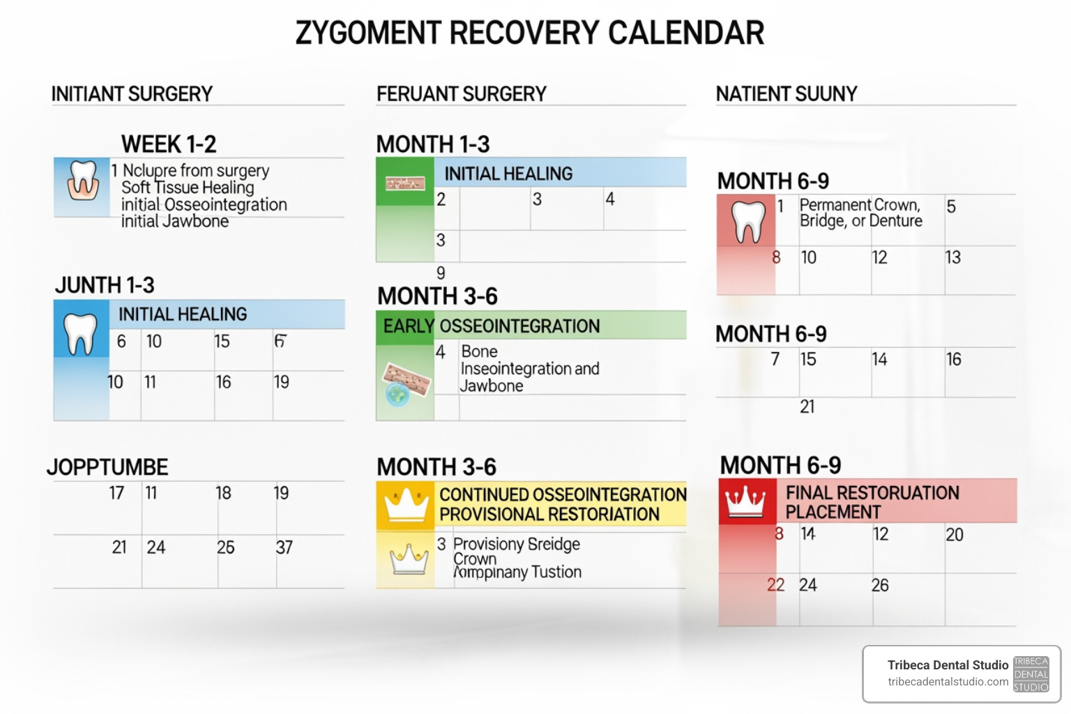 Patient recovery calendar with key milestones highlighted Patient recovery calendar with key milestones highlighted