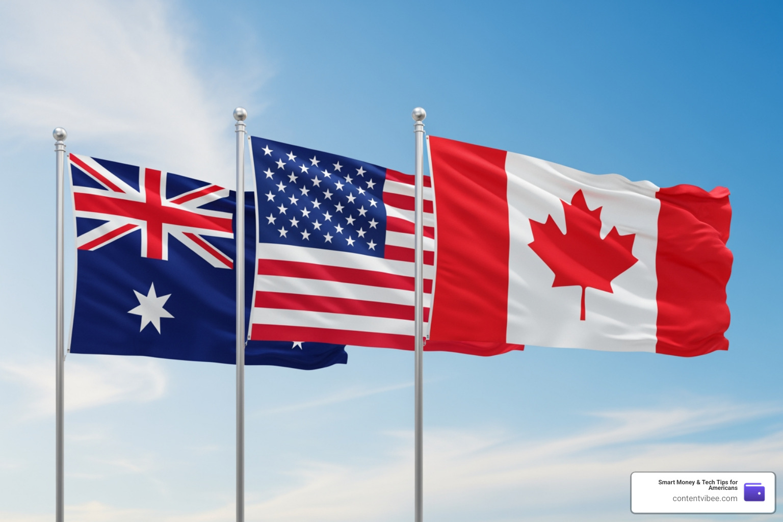 flags of Australia, USA, and Canada representing global disability benefit systems