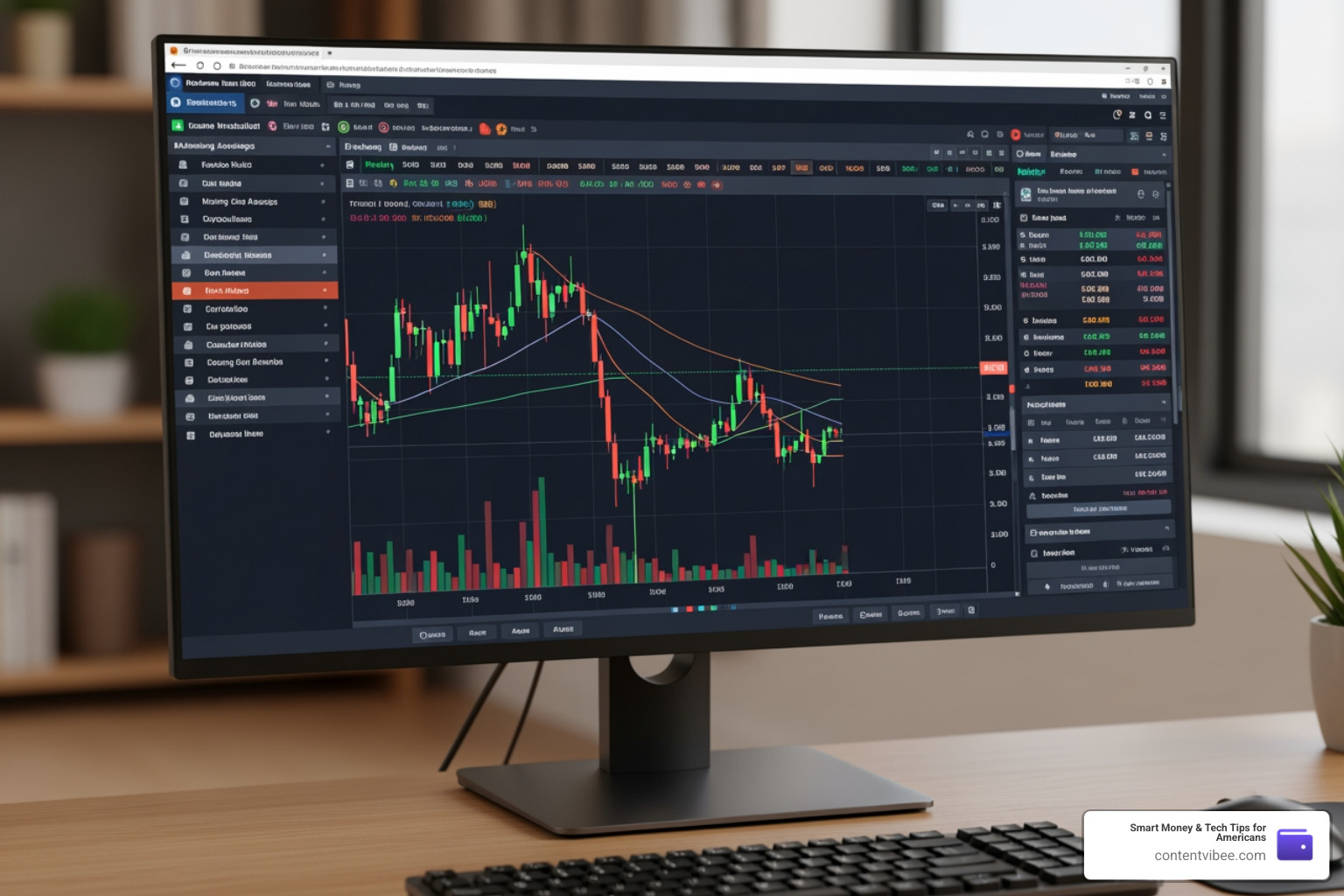 Interface of Fidelity Trader+ showing advanced charting and streaming data