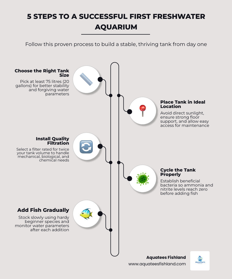 comparison of beginner benefits for different tank sizes infographic