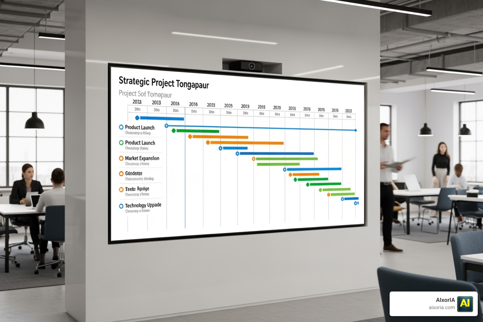 Strategic roadmap visualization showing project timelines and milestones