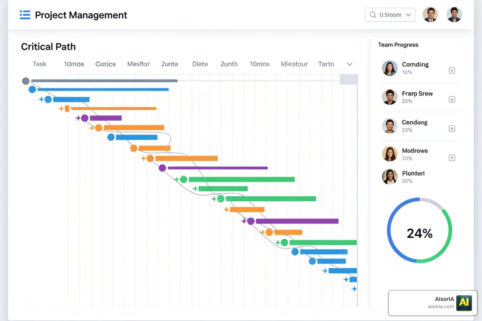 modern project timeline view showing task dependencies and milestones modern project timeline view showing task dependencies and milestones