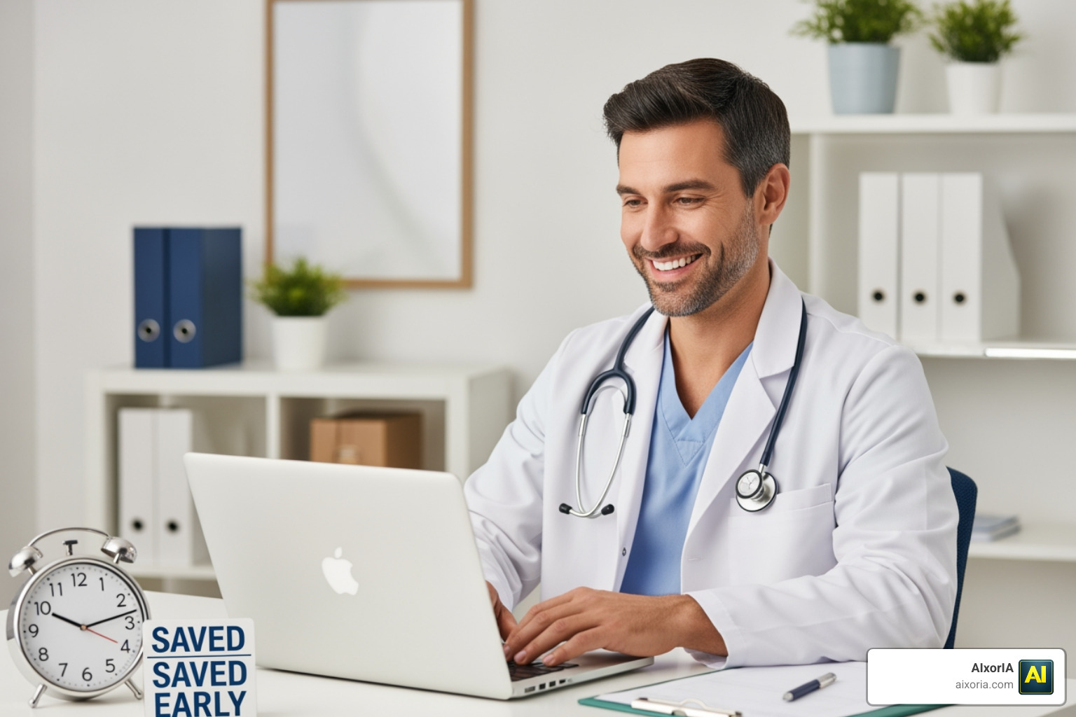Productivity gains and time-savings chart for medical professionals using Mac