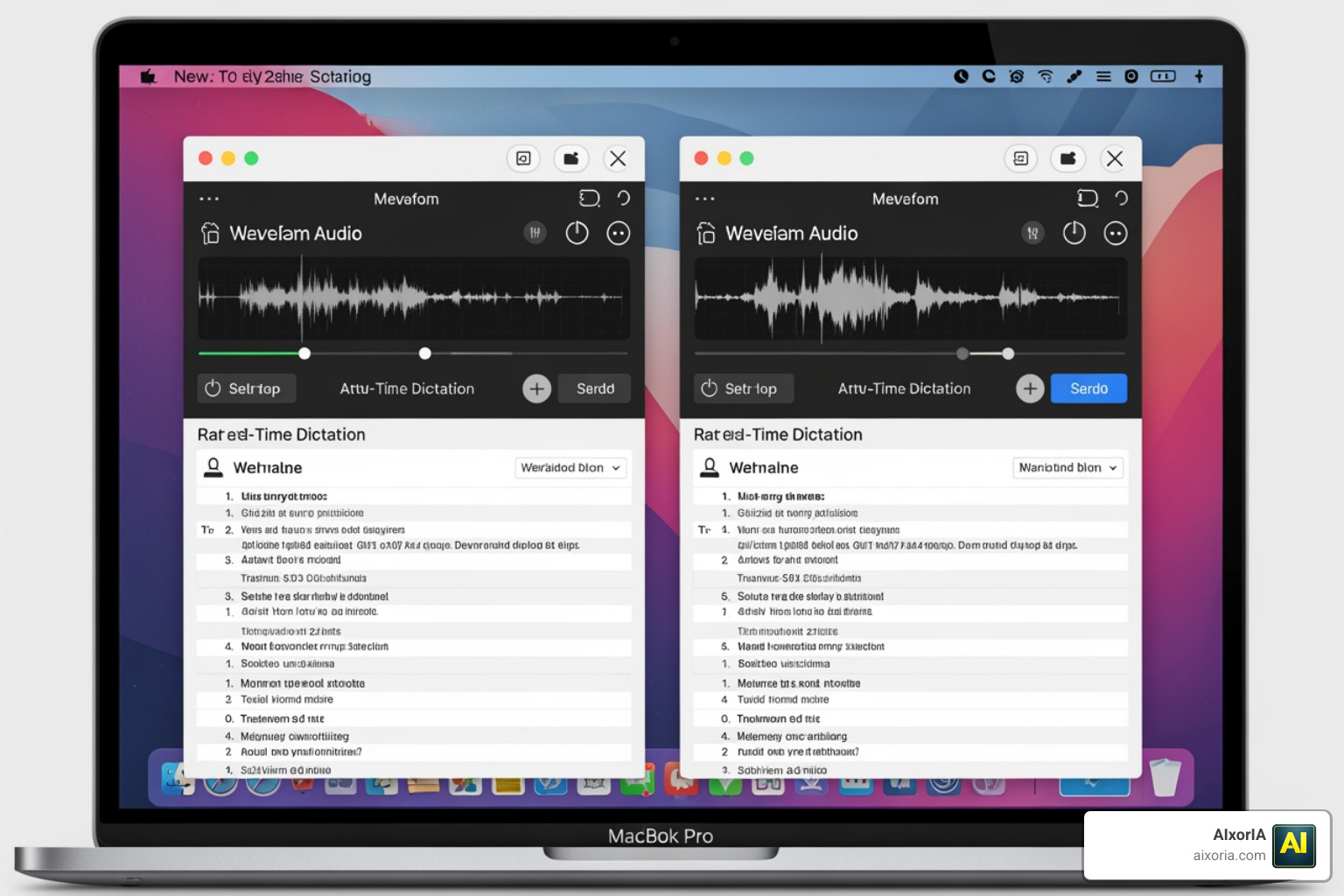 Comparison of medical dictation app interfaces on macOS