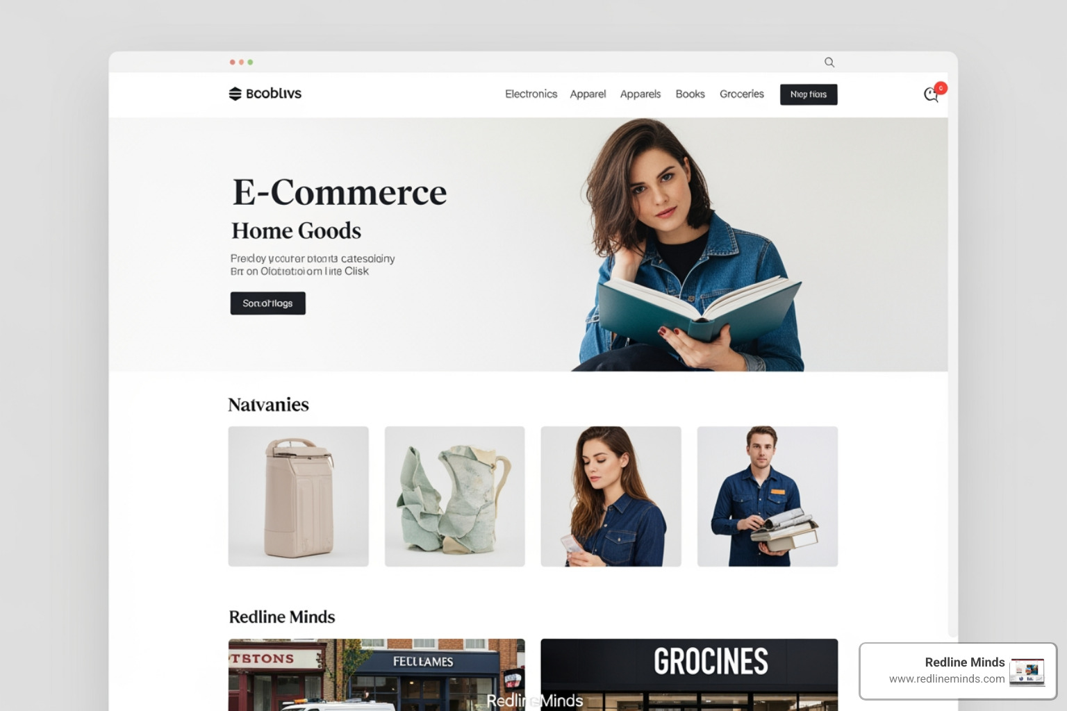 Visual representation of ecommerce site architecture showing a flat hierarchy for better crawlability
