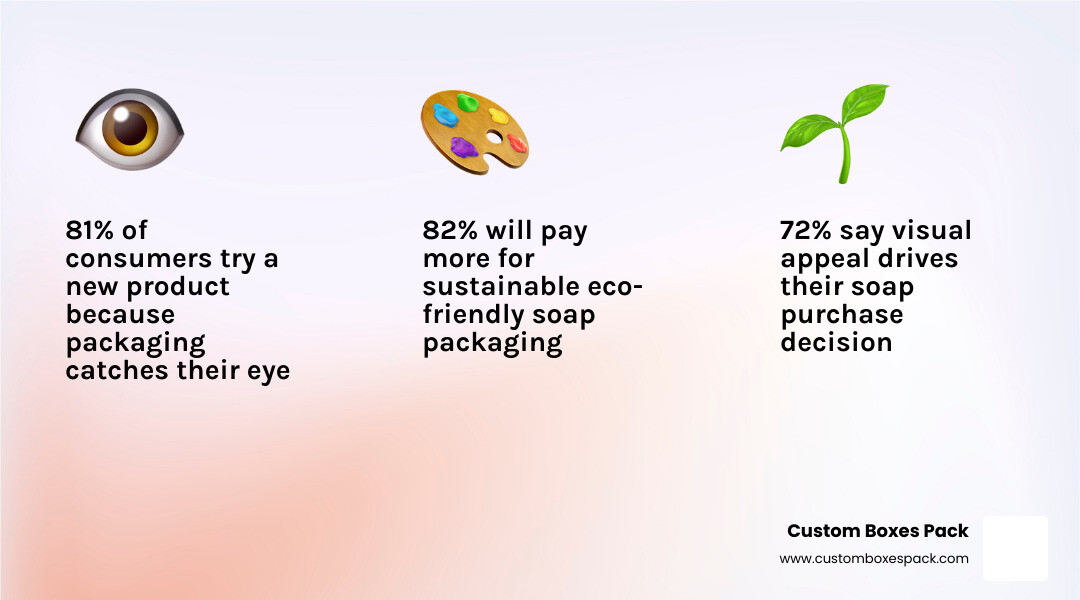 Infographic showing how soap packaging influences purchase intent through color, material, design, and sustainability Infographic showing how soap packaging influences purchase intent through color, material, design, and sustainability
