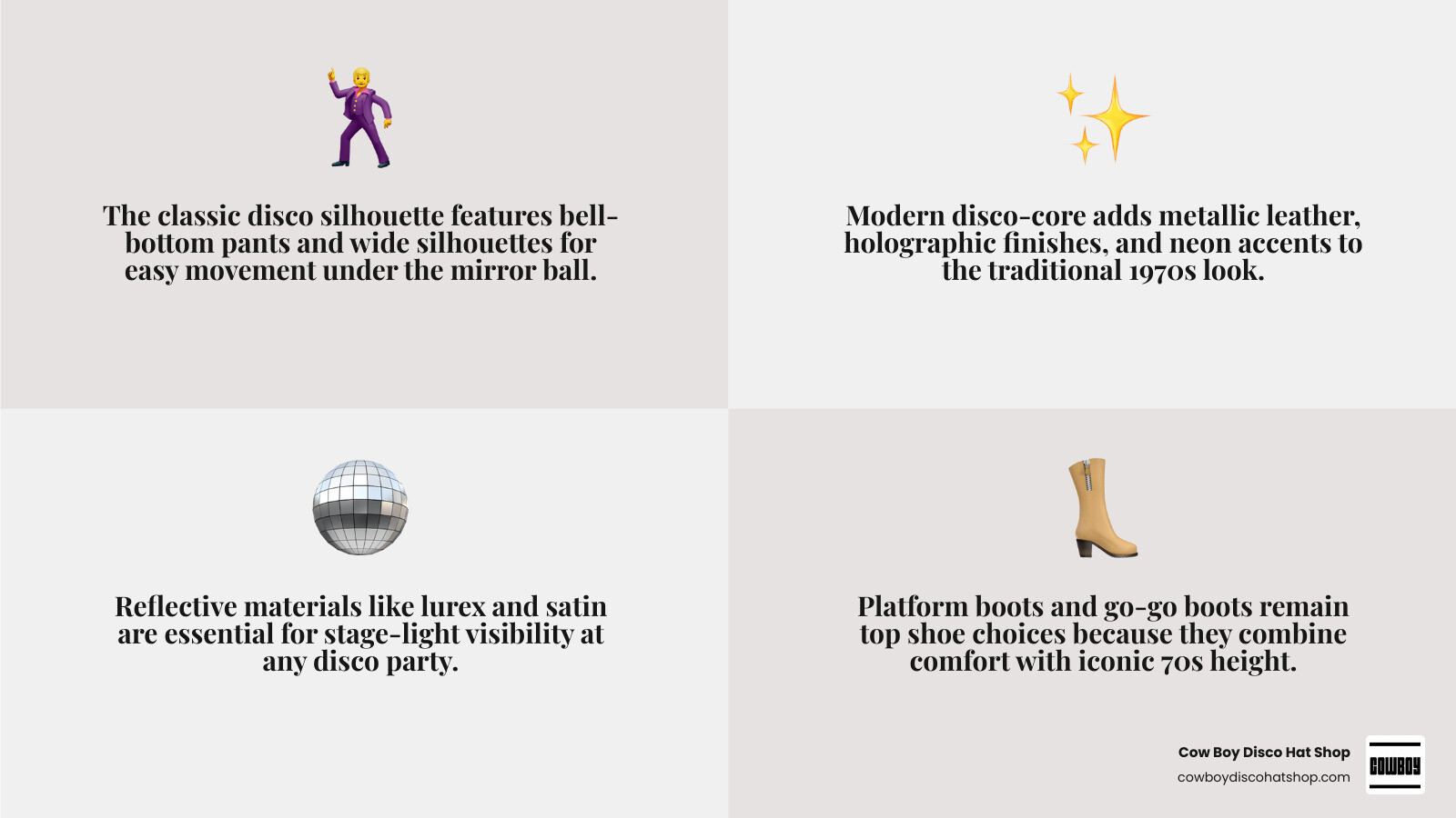 Classic disco silhouette vs modern disco-core outfit comparison infographic infographic