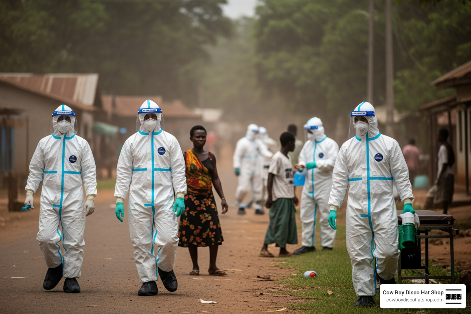 Frontline responders in PPE during the West Africa Ebola crisis Frontline responders in PPE during the West Africa Ebola crisis