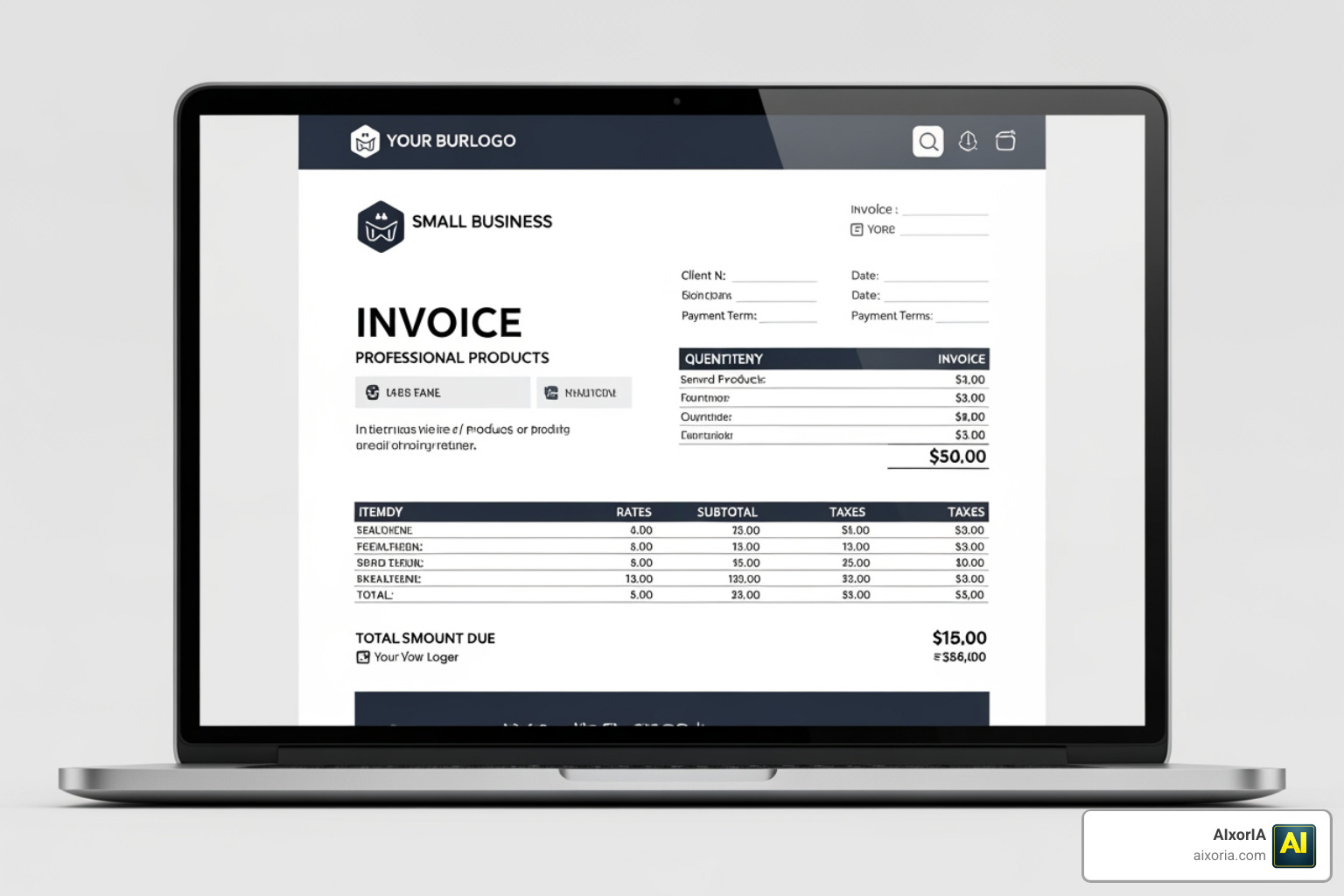 Customizable professional invoice templates showing brand consistency