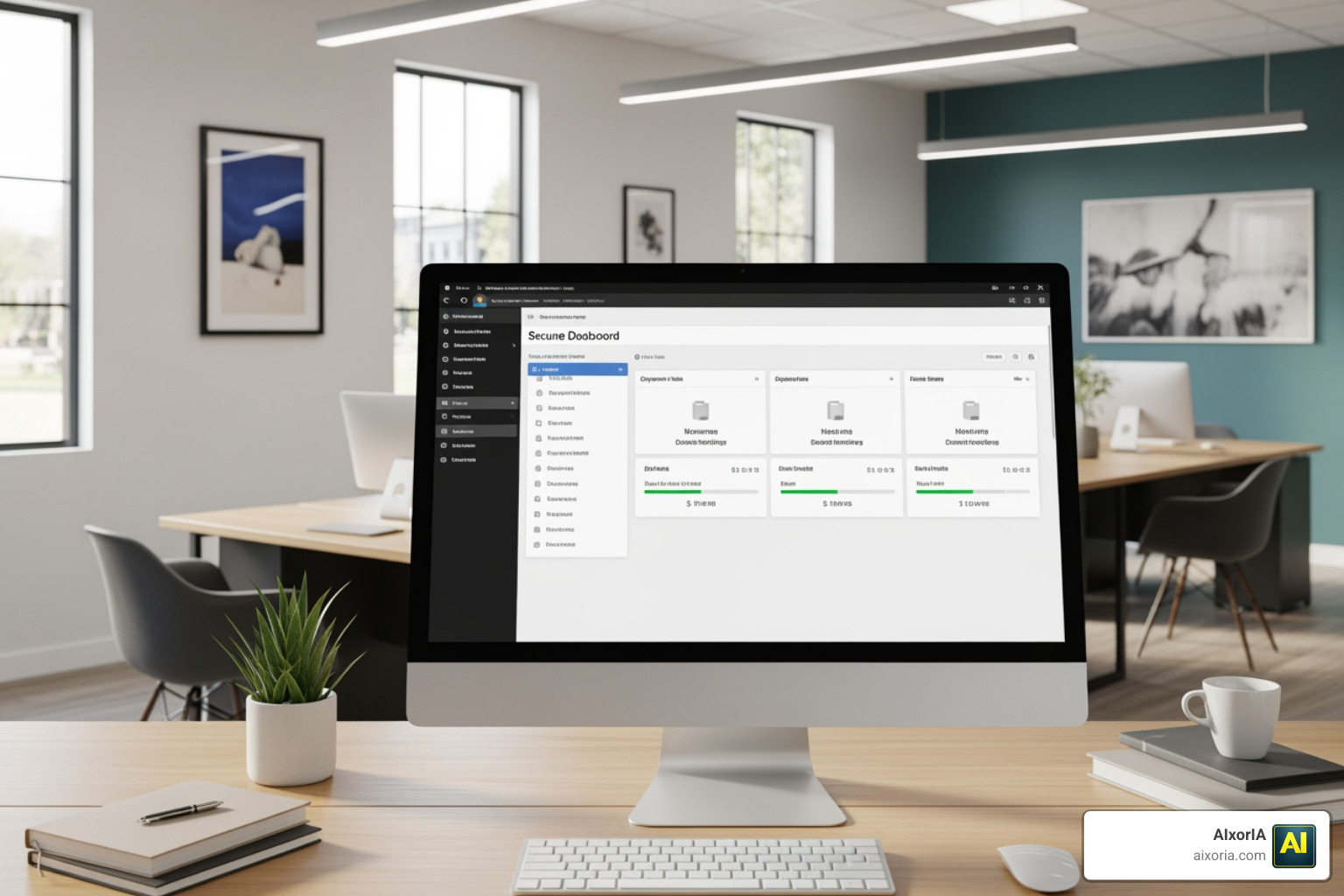 A secure document dashboard showing organized client files and real-time status