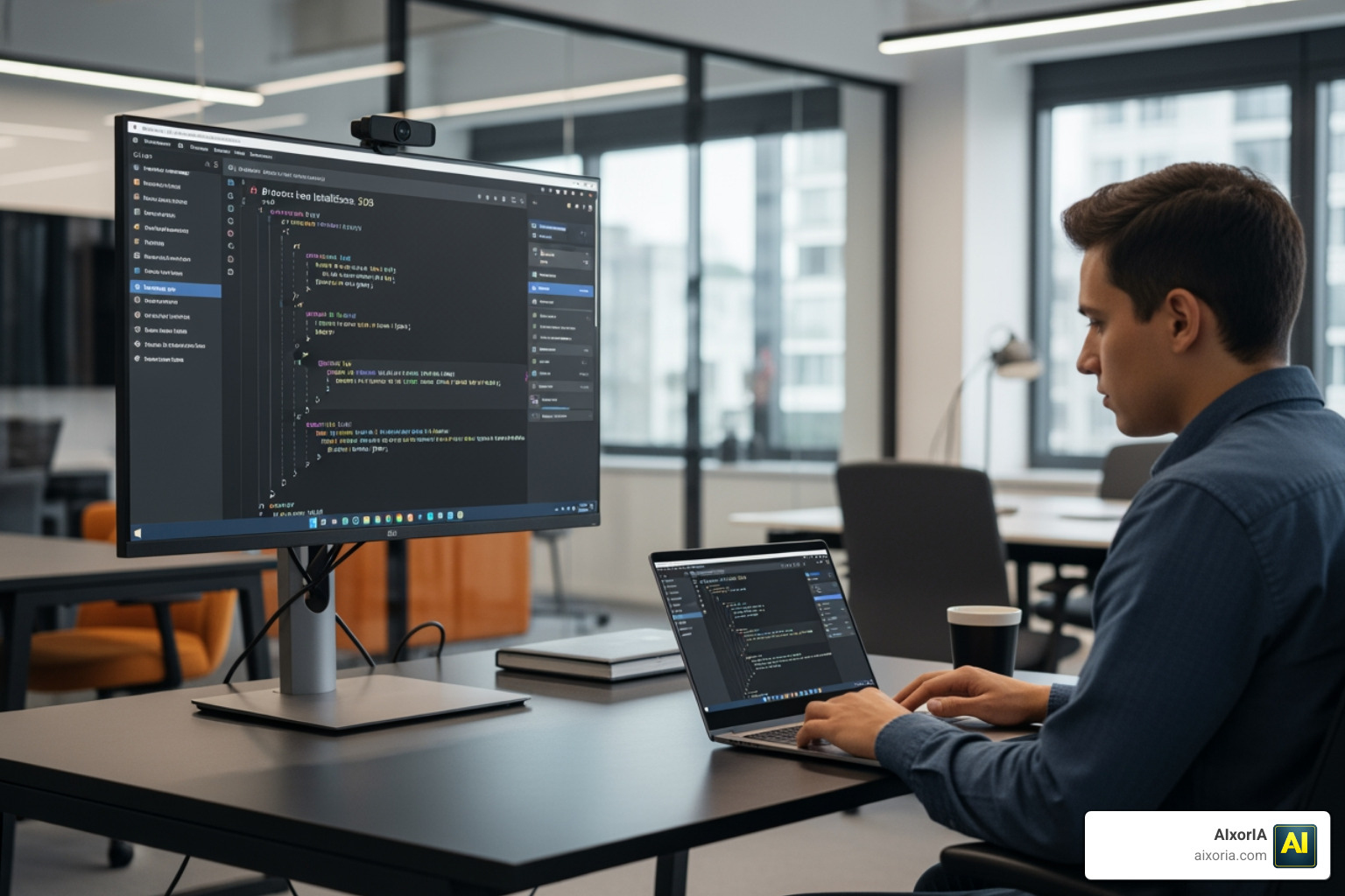 Developer using AI-powered IntelliSense in Visual Studio 2026