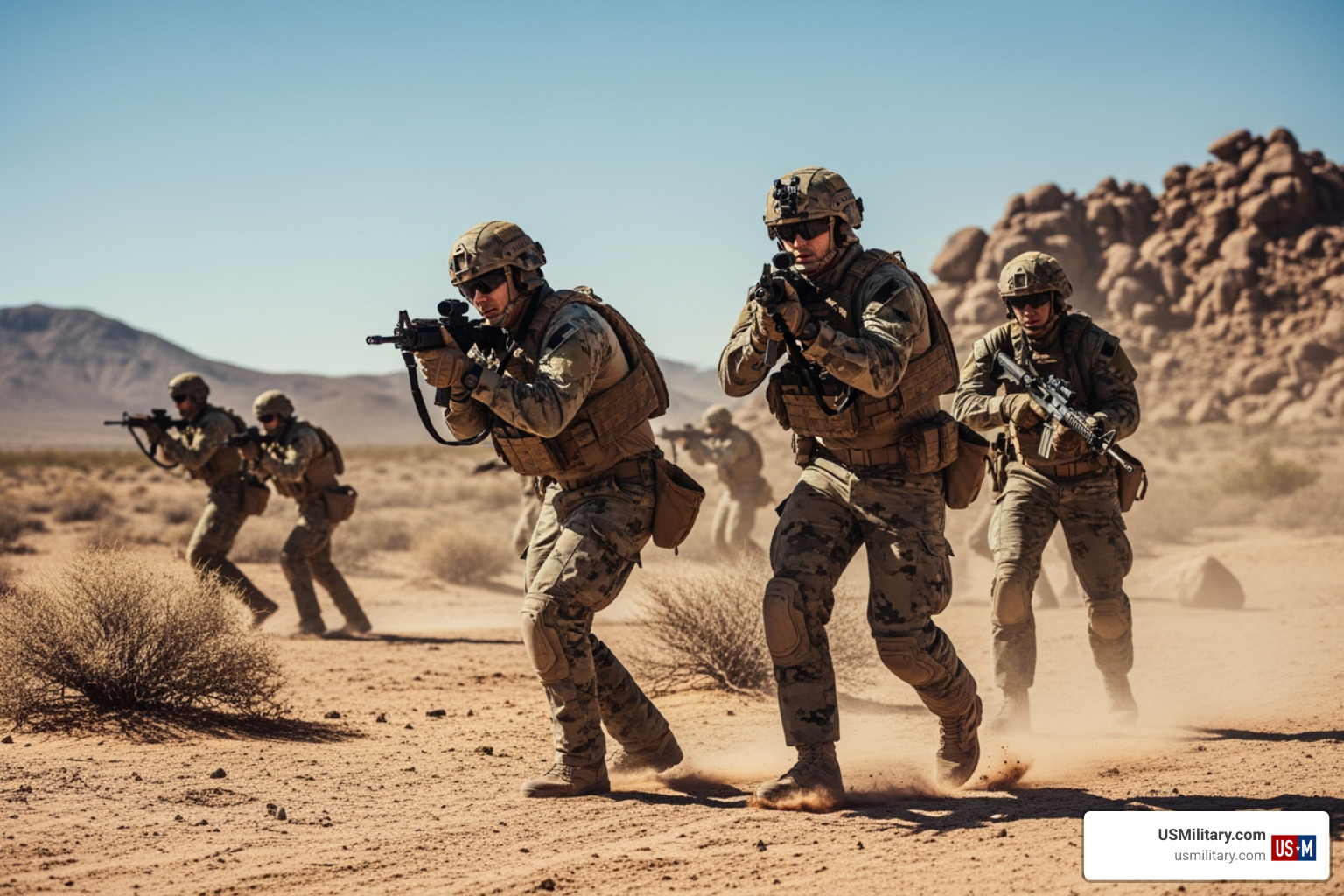 U.S. Navy SEALs engaging in realistic tactical movement during training