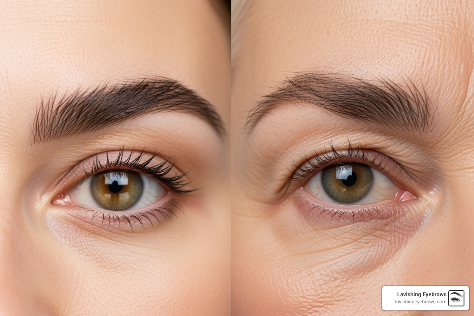 Difference between youthful brow density and mature brow thinning