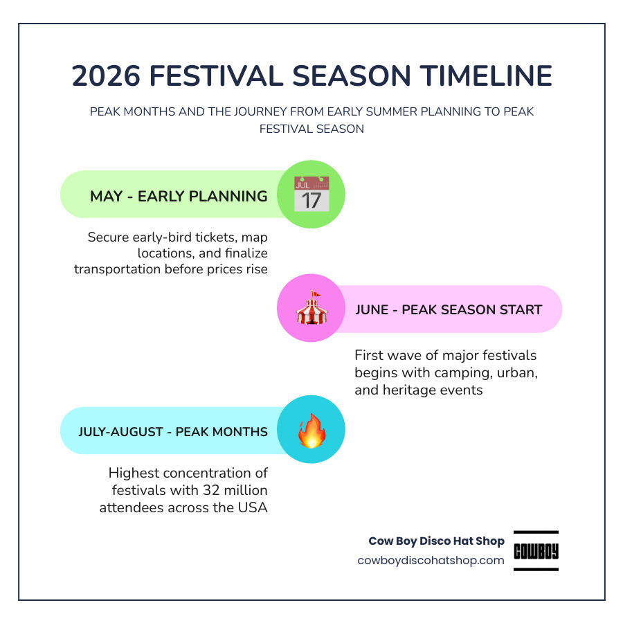 2026 festival season timeline showing peak months and top 10 festivals by date and location infographic 2026 festival season timeline showing peak months and top 10 festivals by date and location infographic