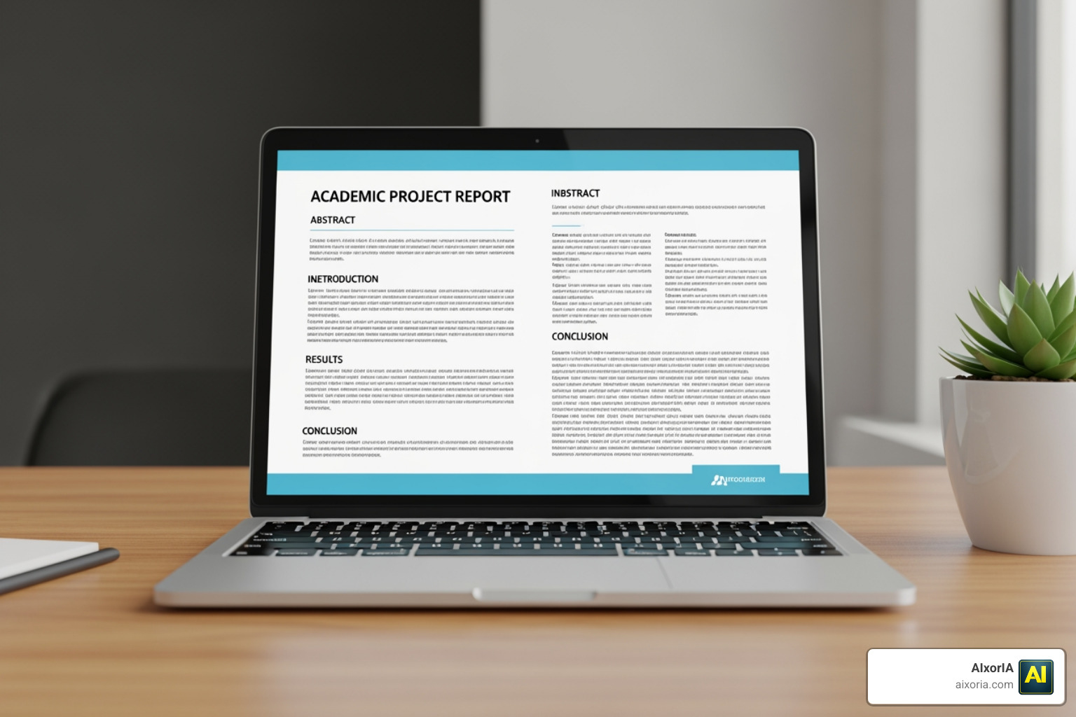 Academic report template with structured sections