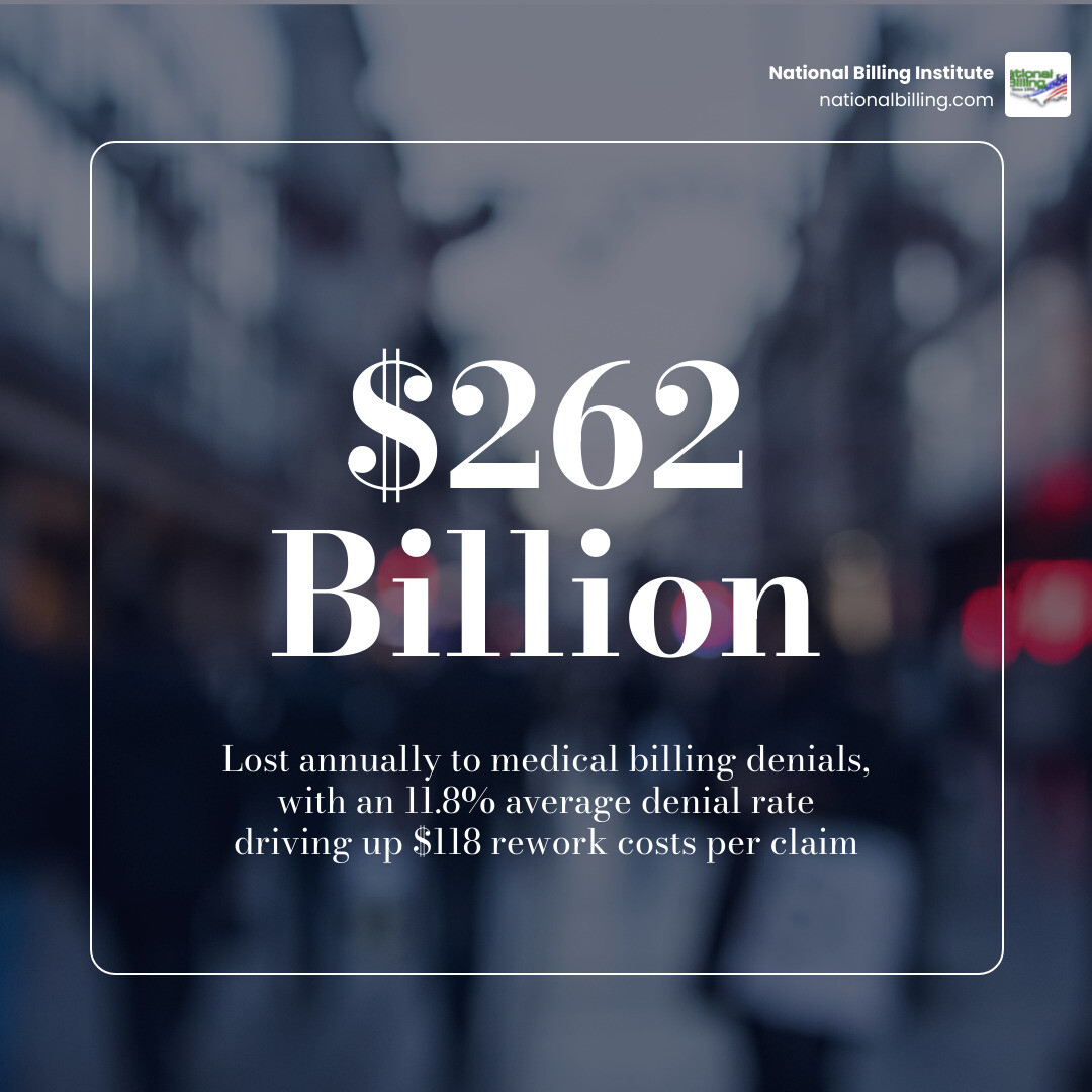 Infographic showing 11.8% denial rate and $262 billion annual loss infographic Infographic showing 11.8% denial rate and $262 billion annual loss infographic