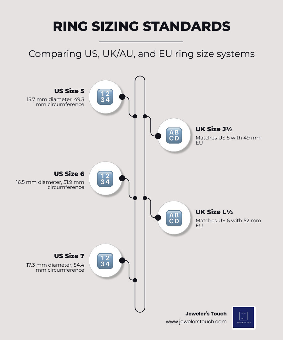 Table comparing US sizes 5-10 with UK letters and EU mm measurements infographic