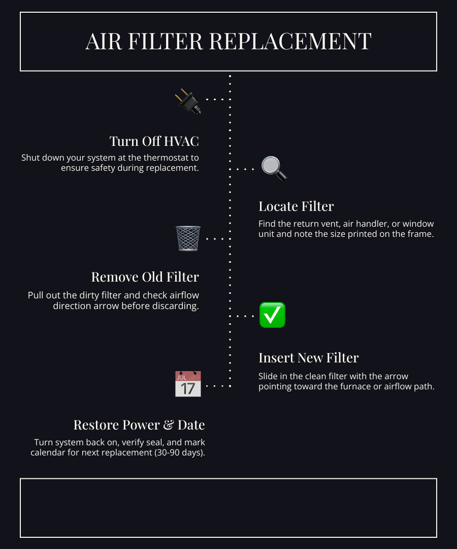 Infographic showing how air filters trap pollutants like pollen, dust, and pet dander step by step infographic