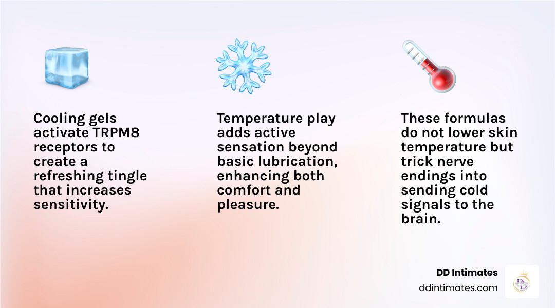 Warming vs cooling lubricant sensations comparison infographic for sexual wellness infographic Warming vs cooling lubricant sensations comparison infographic for sexual wellness infographic