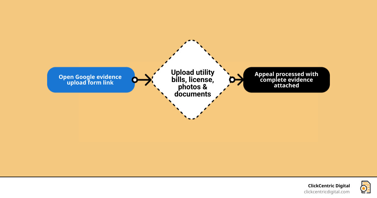 Infographic summarizing the 60-minute evidence rule for Google Business Profile appeals infographic
