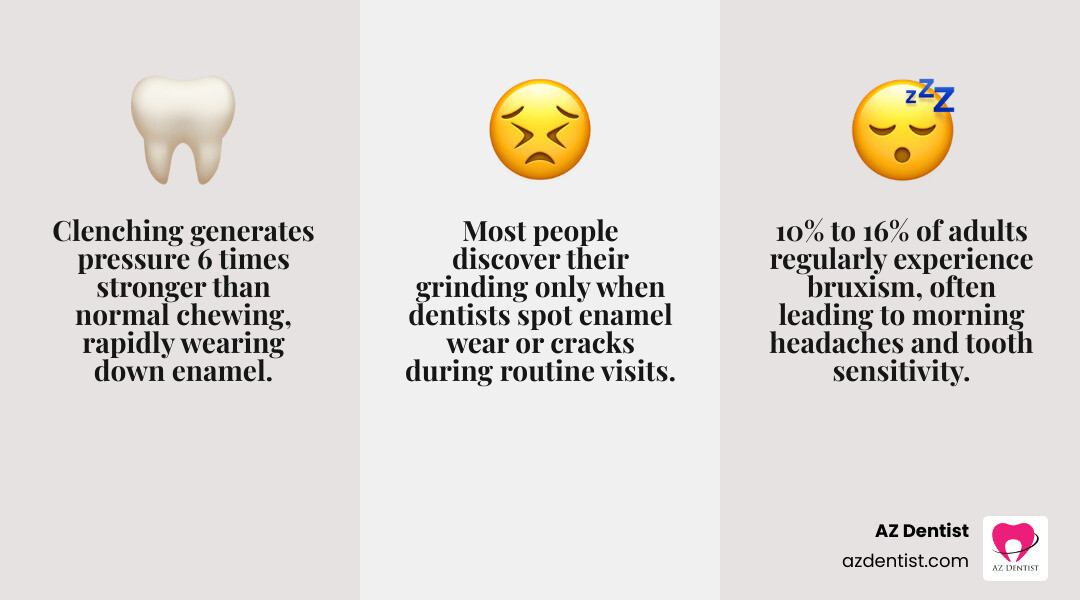 Infographic showing symptoms of sleep bruxism and types of night guards by severity infographic
