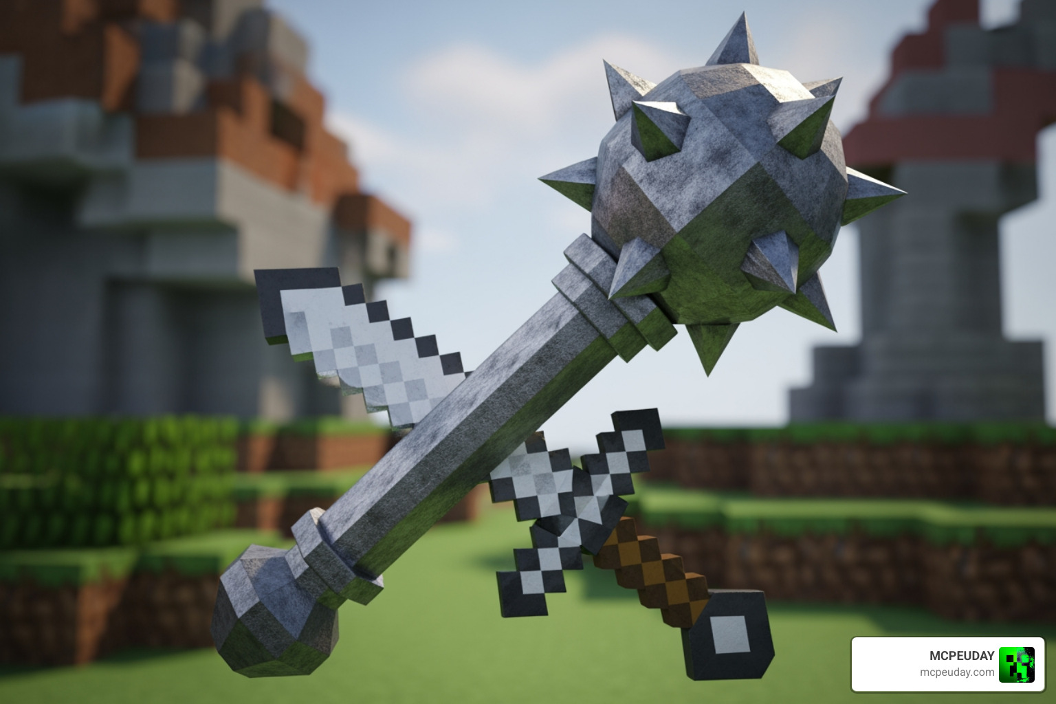 Custom 3D mace and PvP items in Lumina 32x