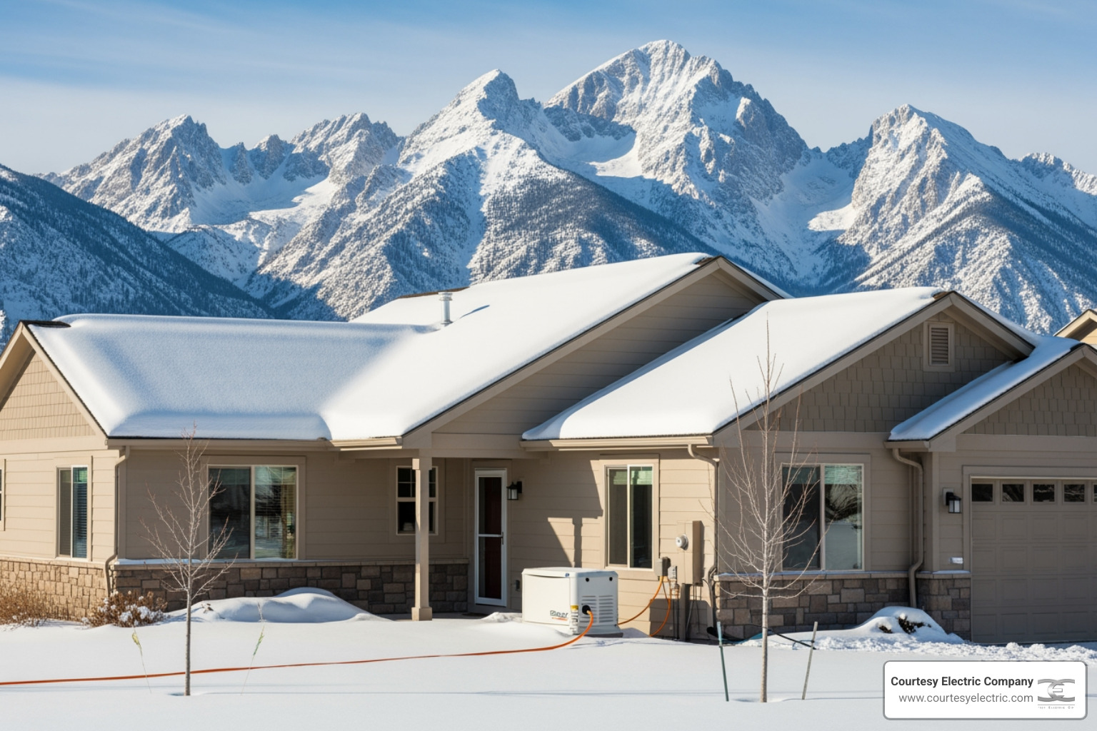 home standby generator installation beside a house in Colorado home standby generator installation beside a house in Colorado