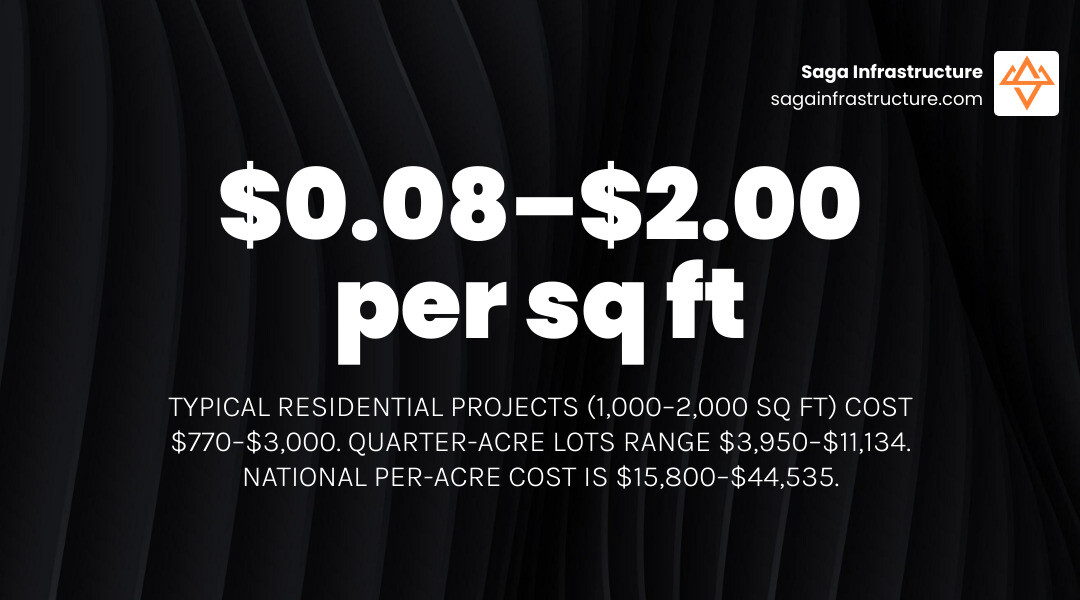 Average land grading costs by square foot, acre, and project type infographic infographic Average land grading costs by square foot, acre, and project type infographic infographic