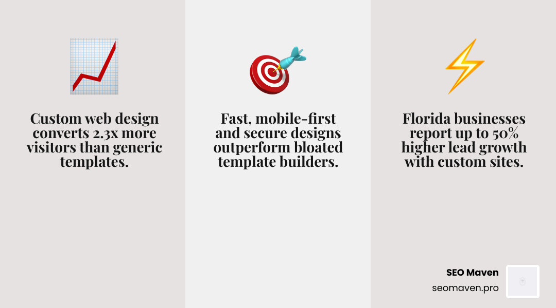 Custom web design vs template comparison infographic for Florida businesses infographic