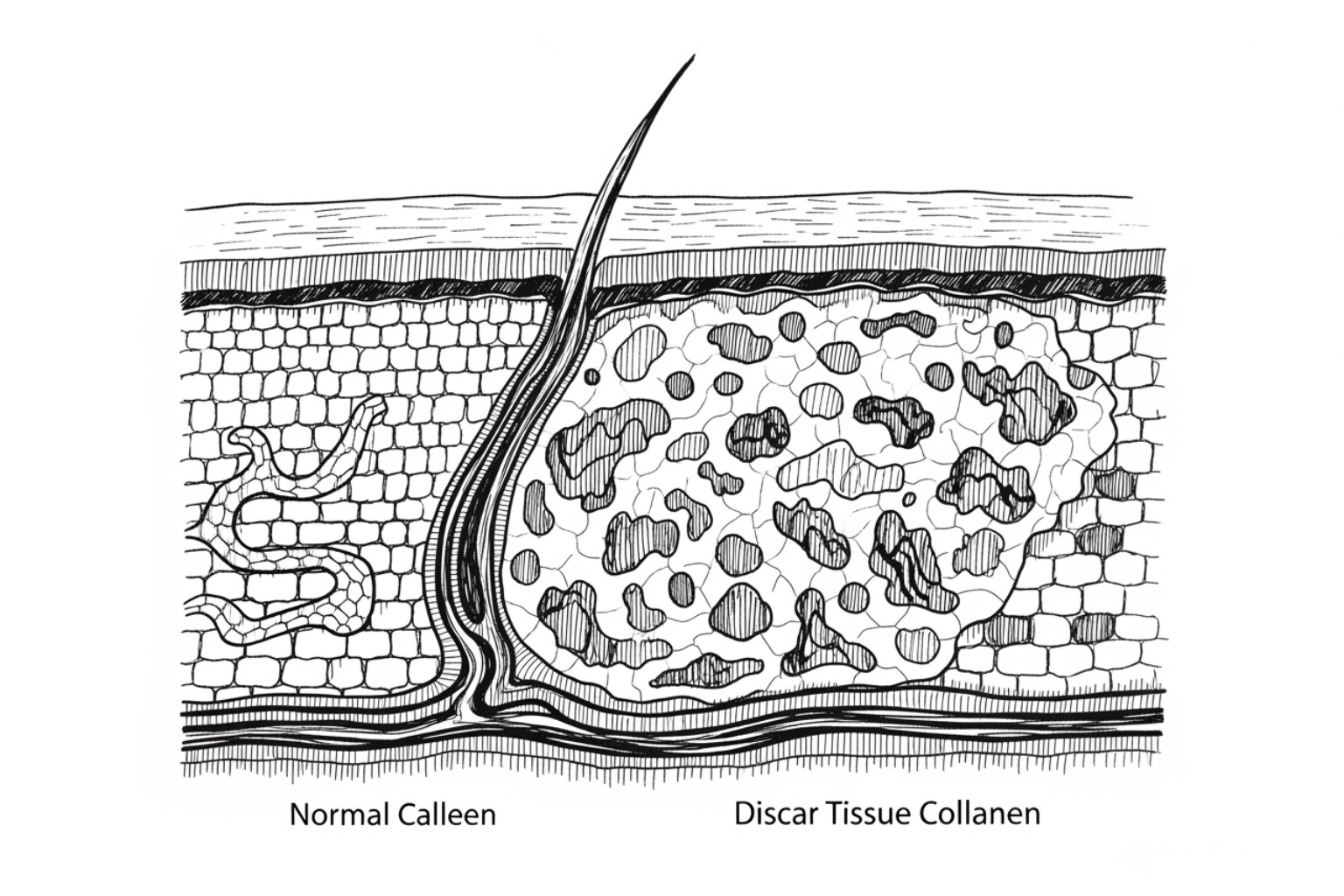 skin cross section scar collagen