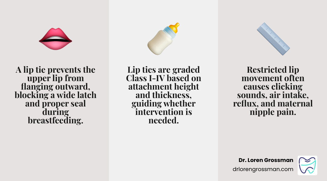 Common signs of infant lip tie and tongue tie infographic for parents infographic