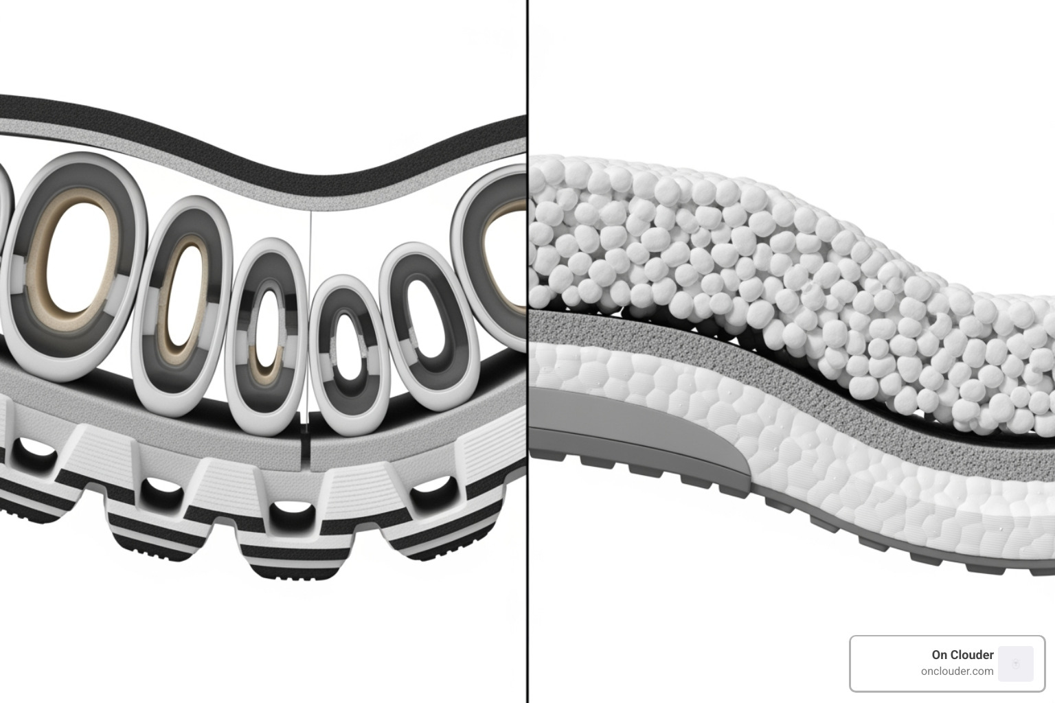 CloudTec pods and Boost foam cross-sections CloudTec pods and Boost foam cross-sections