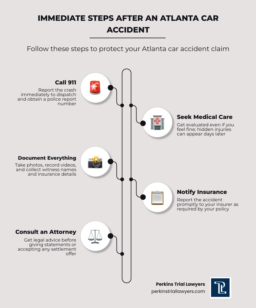 5-step infographic: immediate actions to take after an Atlanta car accident infographic 5-step infographic: immediate actions to take after an Atlanta car accident infographic