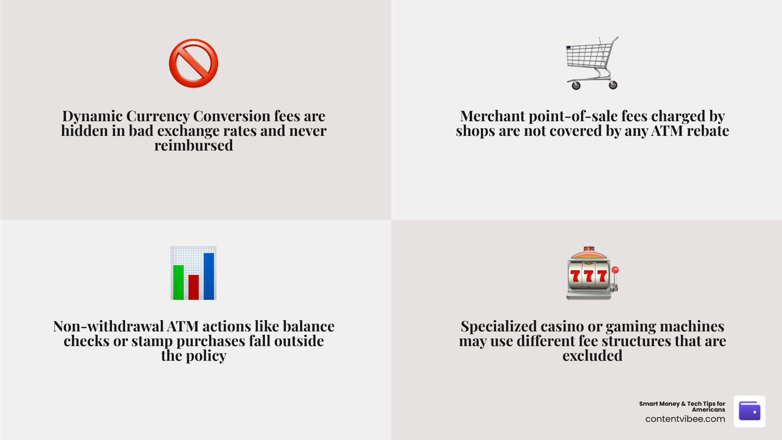 Infographic showing the "Golden Rule" of international ATMs: Always choose local currency infographic