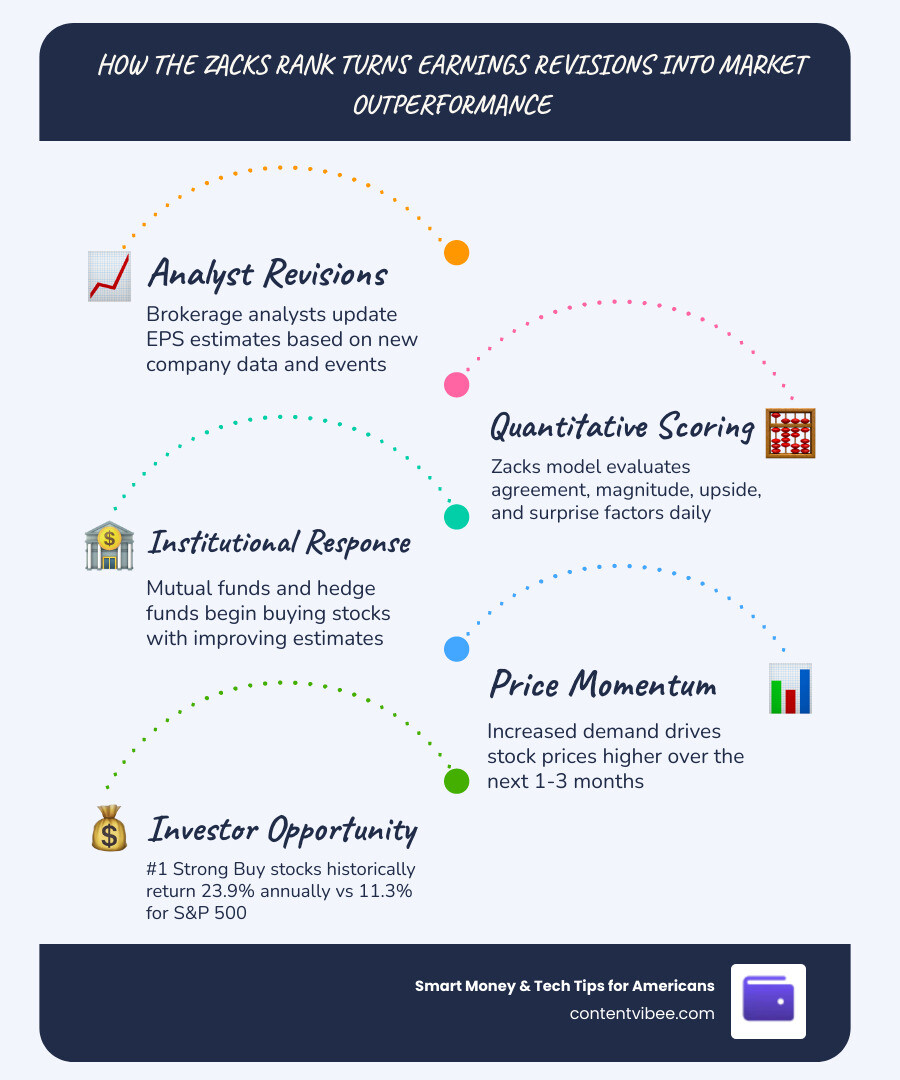 Zacks Rank 1-5 system infographic showing Strong Buy to Strong Sell with historical annual returns infographic