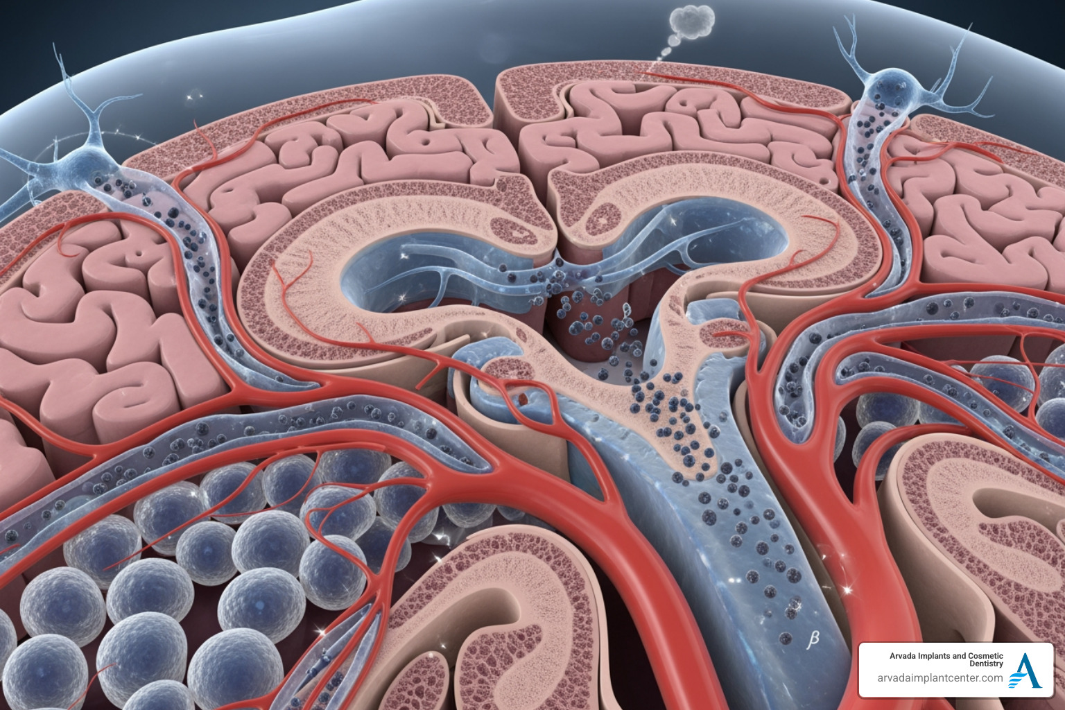 illustration of the glymphatic system and brain waste clearance during sleep