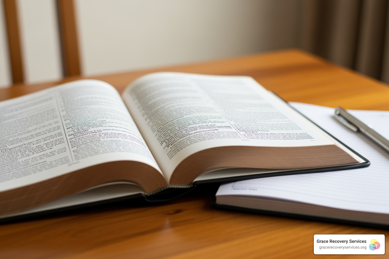 An open Bible sitting next to a clinical notebook, symbolizing the integration of faith and science An open Bible sitting next to a clinical notebook, symbolizing the integration of faith and science