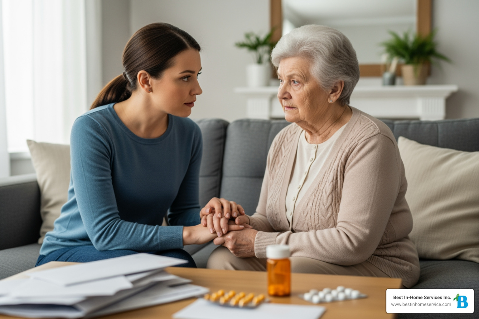 family noticing warning signs of elder care needs at home