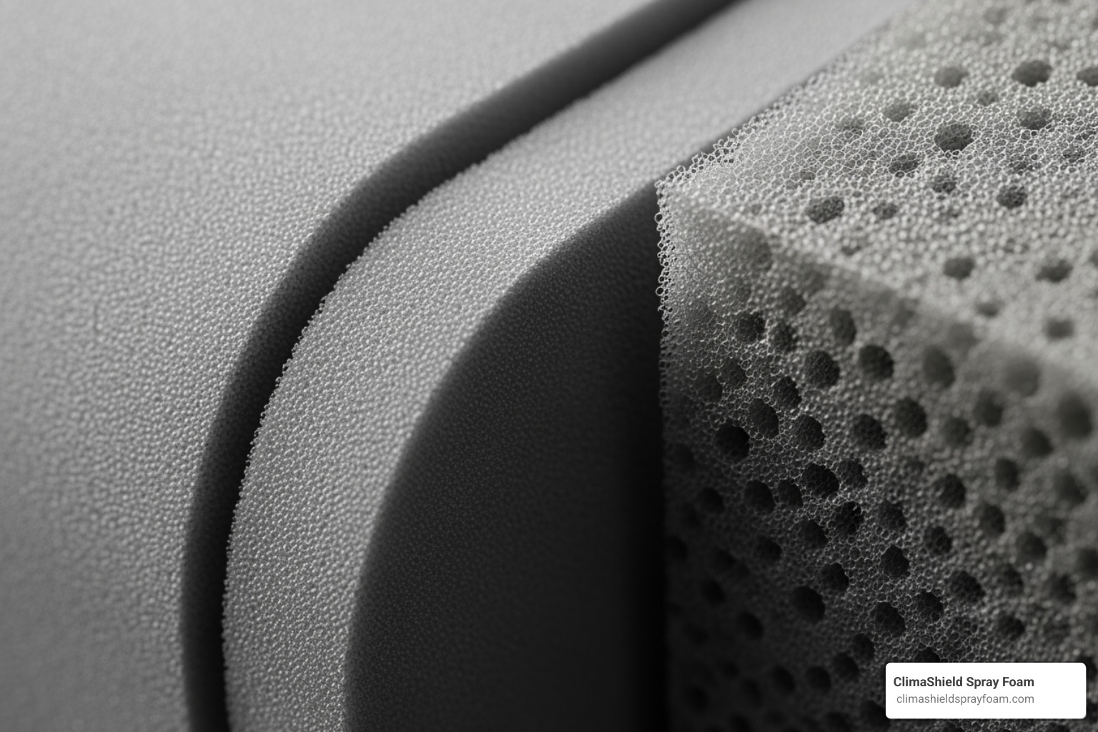 Close up of a foam gasket and a reticulated foam filter application