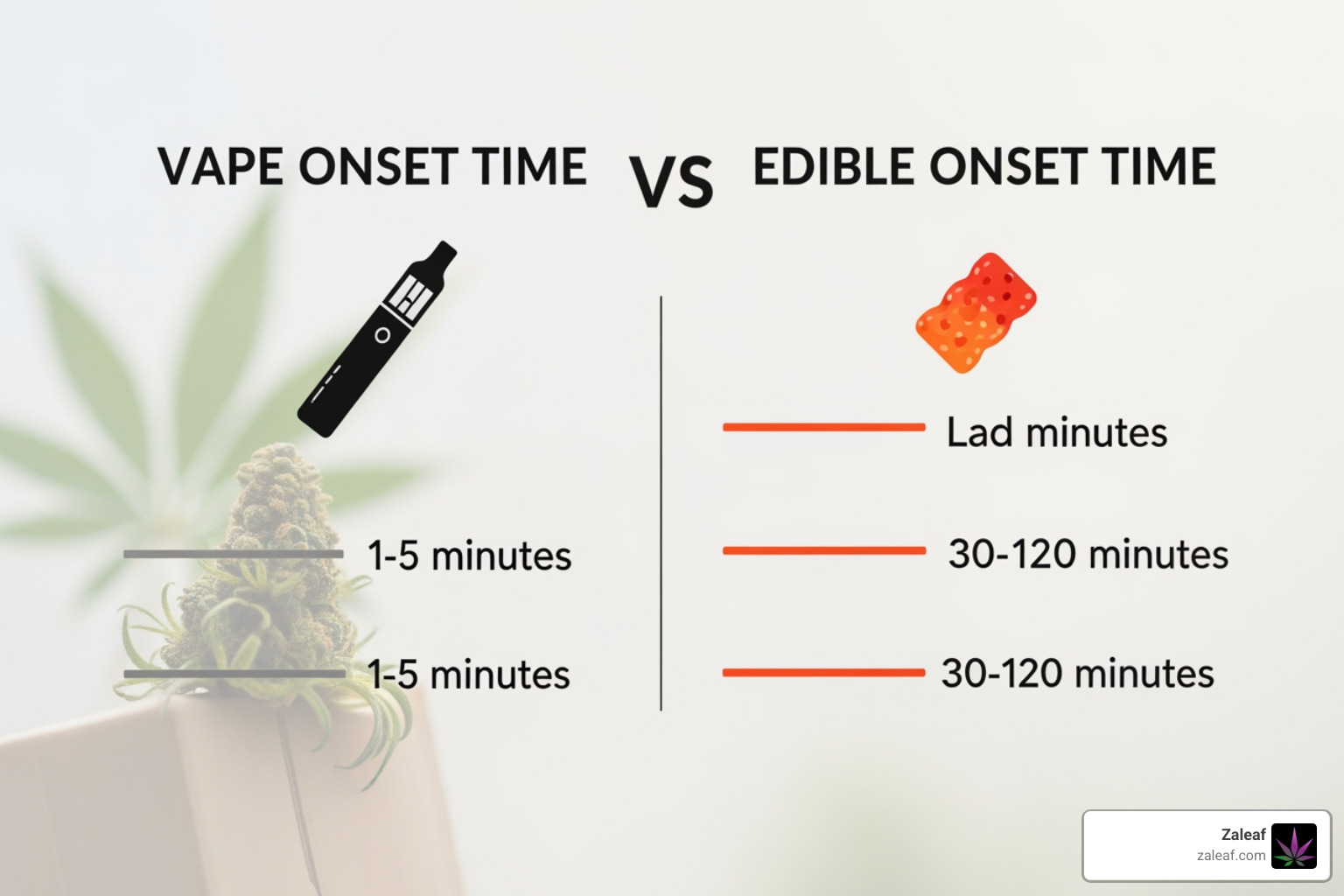 vape vs edible timing chart