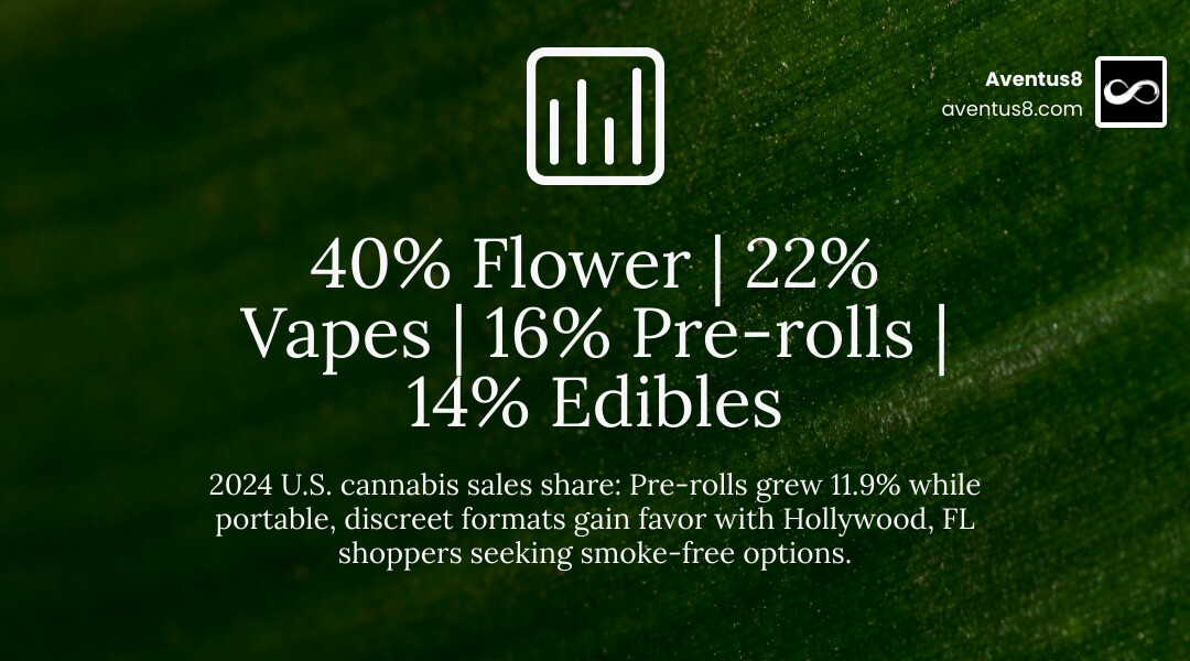 2024-2025 cannabis product category market share breakdown with Hollywood FL relevance infographic